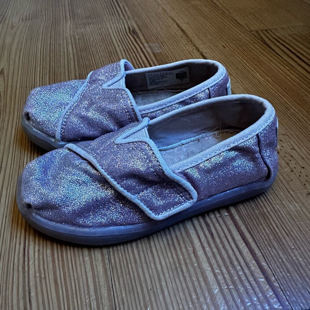 Toms pink glitter slip on shoes‎ SIZE 7 - Picture 2 of 6